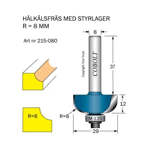 Cobolt 215-080 Hålkälsfräs Reapris